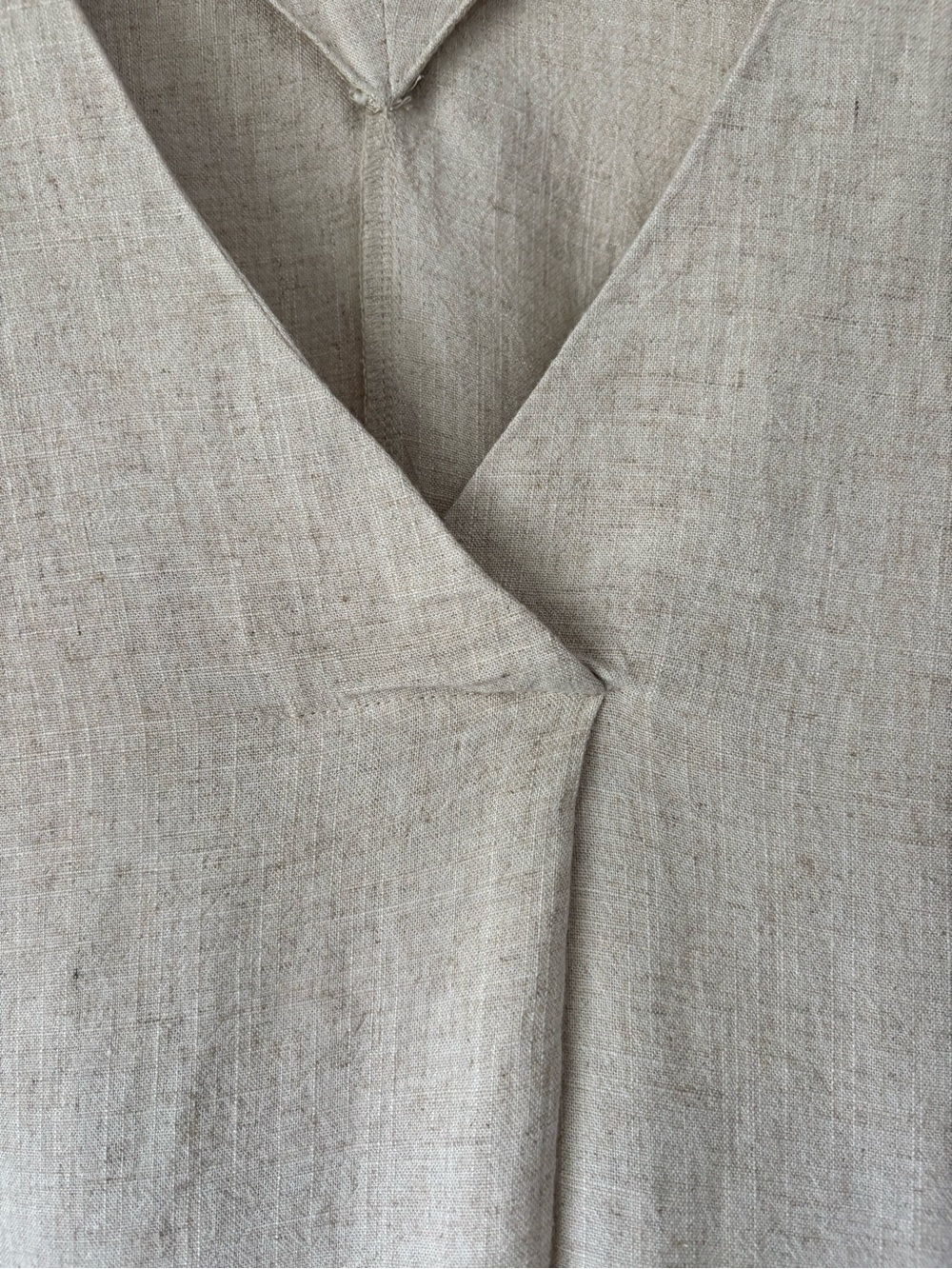 CP with Love P Cill Linen Blend Midi Caftan Dress Beige V-Neck Size Medium - Picture 3 of 9